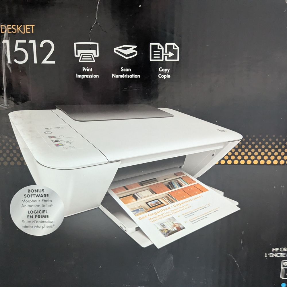 HP White DeskJet All-in-One Printer Compact Design